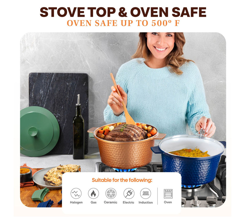 Gotham Steel 5 Quart Nonstick Ceramic HammeredDutch Oven — View 8