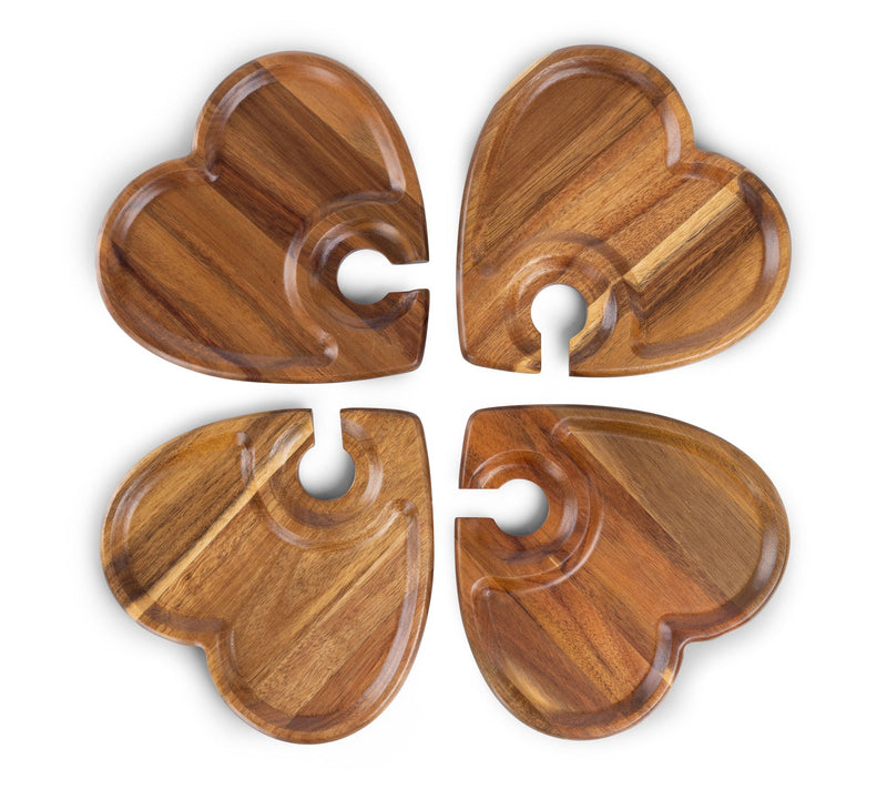Toscana Heart Shaped Wine Appetizer Plate Set of 4 — View 2