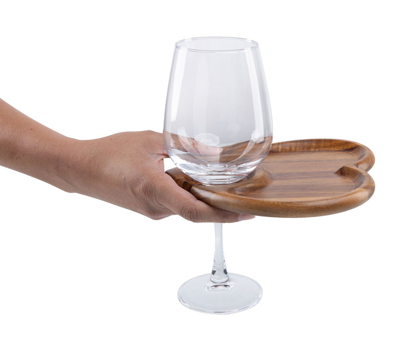 Toscana Heart Shaped Wine Appetizer Plate Set of 4 — View 4