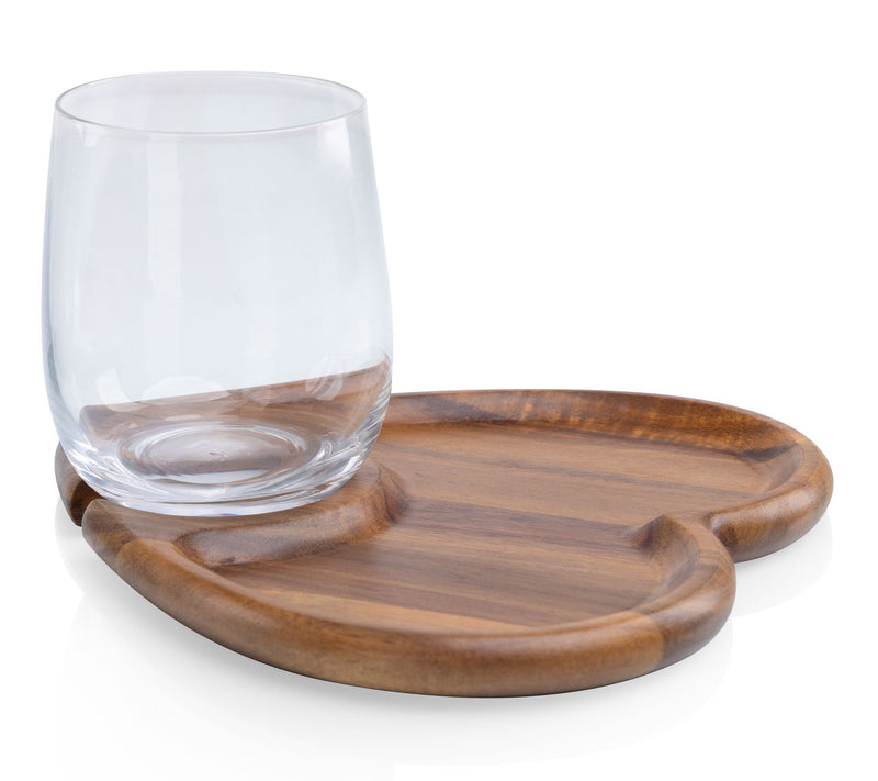 Toscana Heart Shaped Wine Appetizer Plate Set of 4 — View 3
