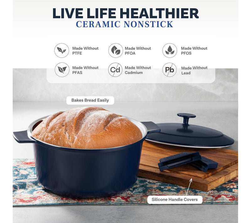 Gotham Steel 5 Quart Ceramic Nonstick Lightweig ht Dutch Oven — View 3