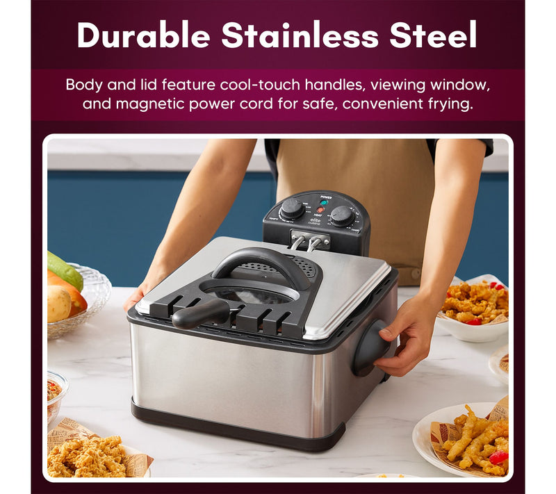 Elite Cuisine 4.5Qt Electric Deep Fryer with Dual Basket — View 2