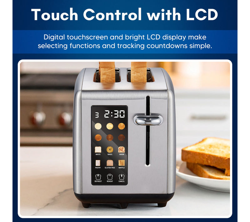 Elite Cuisine SmartToast 2-Slice Toaster with Touch Screen — View 6