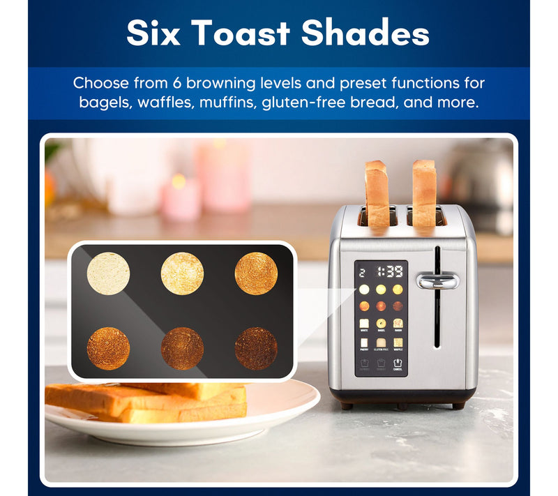 Elite Cuisine SmartToast 2-Slice Toaster with Touch Screen — View 5