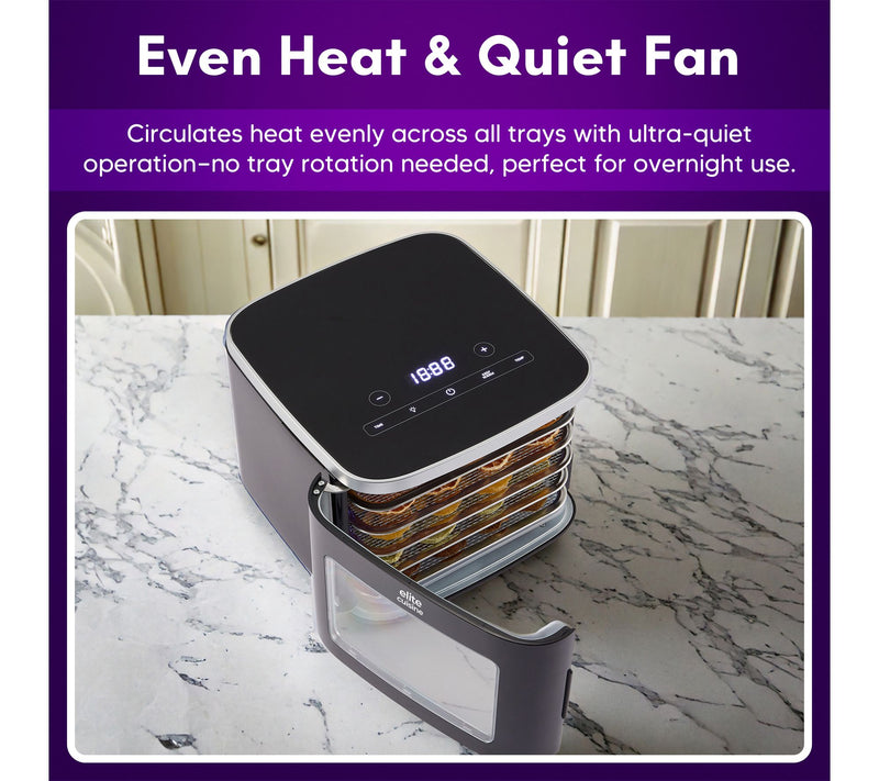 Elite Cuisine 5-Tray Stainless Steel Digital Food Dehydrator — View 5