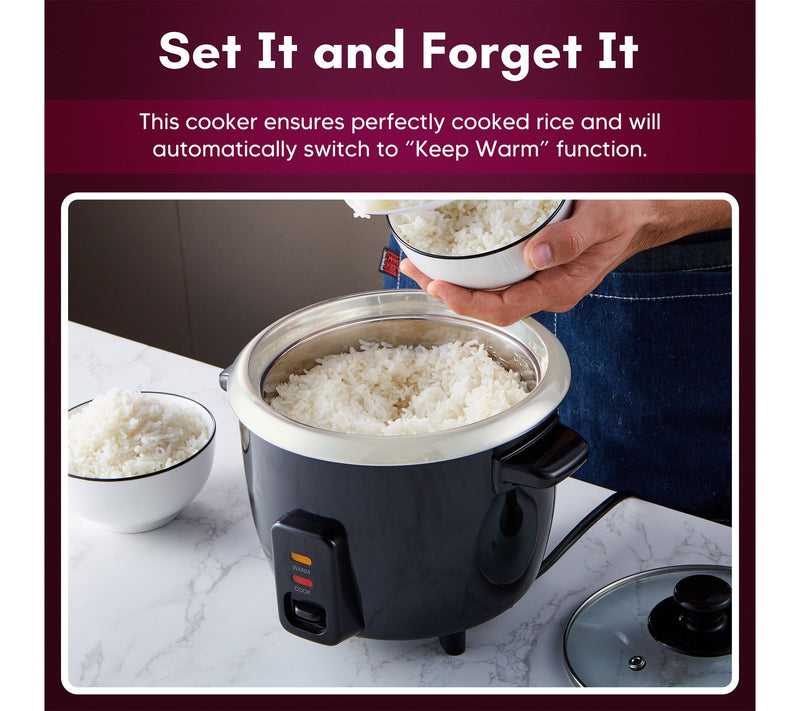 Elite Cuisine 6-cup Rice Cooker w/ Glass Lid — View 4
