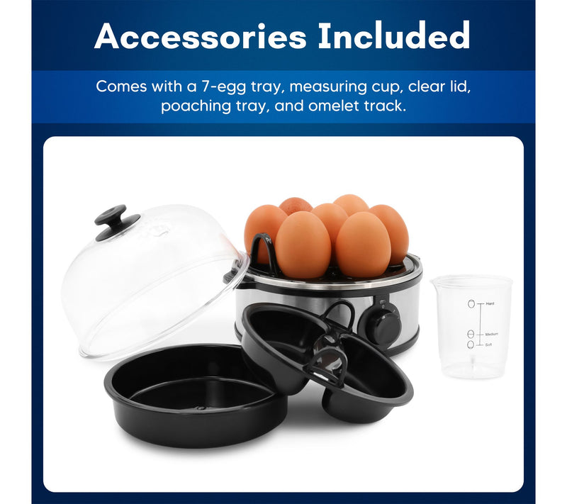 Elite Cuisine Automatic Egg Cooker, 7 Eggs, Stainless Stee l — View 6