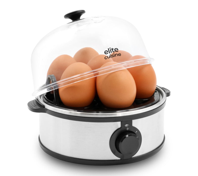 Elite Cuisine Automatic Egg Cooker, 7 Eggs, Stainless Stee l — Main view