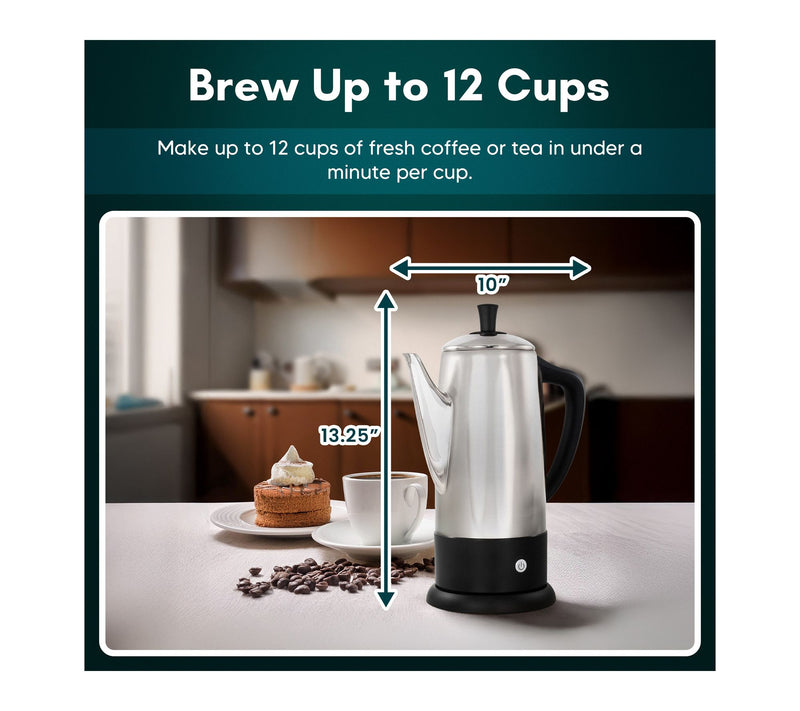 Elite Cuisine 12-Cup Electric Coffee Percolator — View 5