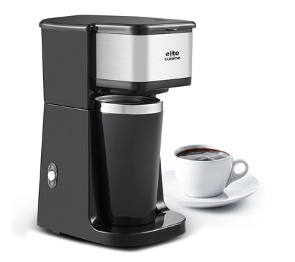 Elite Cuisine Personal Coffee Maker w/ SS Travel Mug