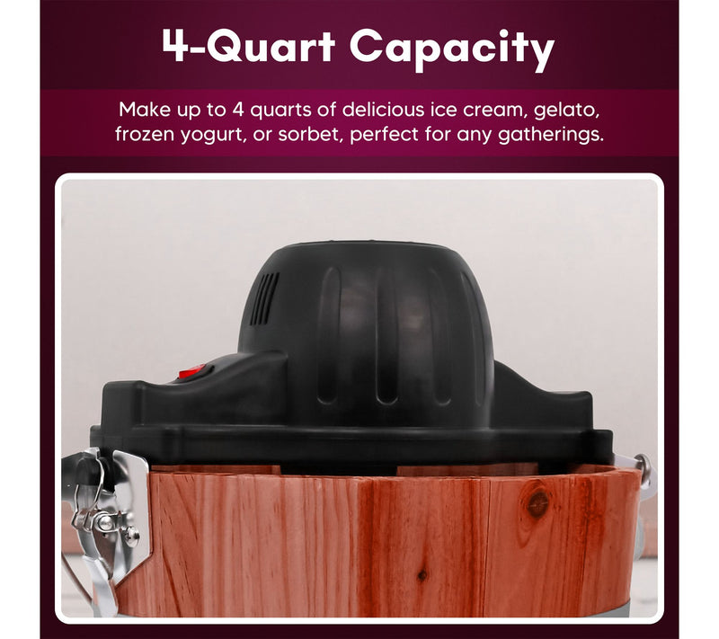 Americana 4qt Old Fashioned Electric Ice CreamMaker — View 2