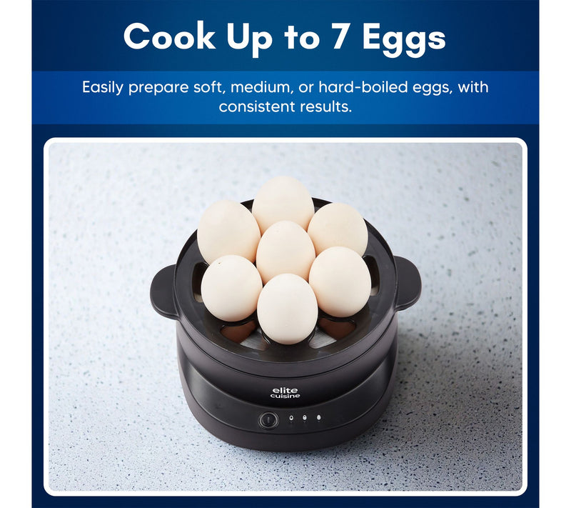 Elite Cuisine 7-Egg Cooker EGGSYNC w/ Voice Alerts — View 6