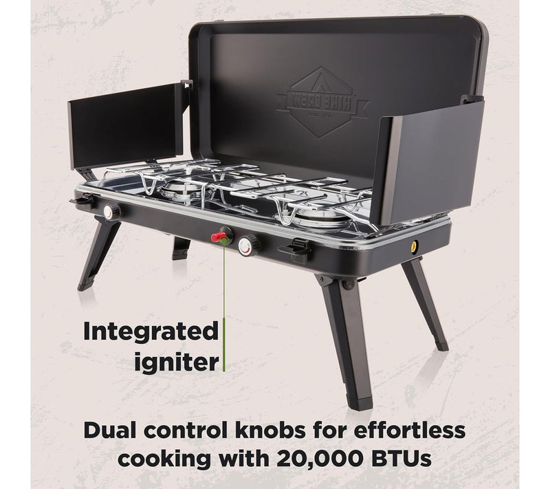 Hike Crew 2-Burner Gas Camping Stove - 20,000 BTU — View 2