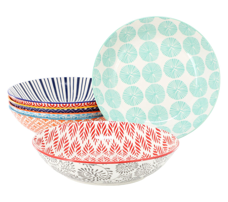 Elama Giovanna 6 Piece Assorted Stoneware BowlSet — View 3