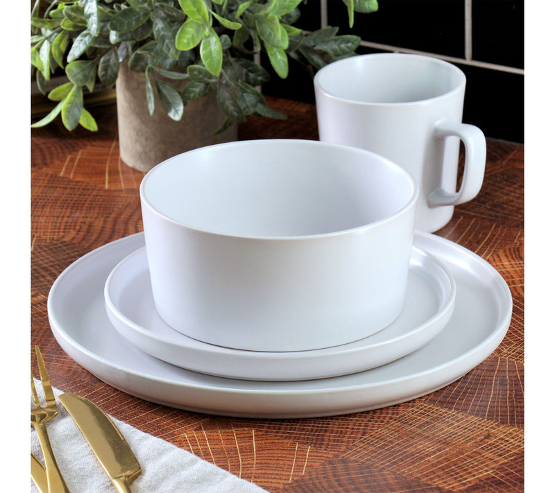 Elama Luxmatte White 16 Piece Dinnerware Set — View 7