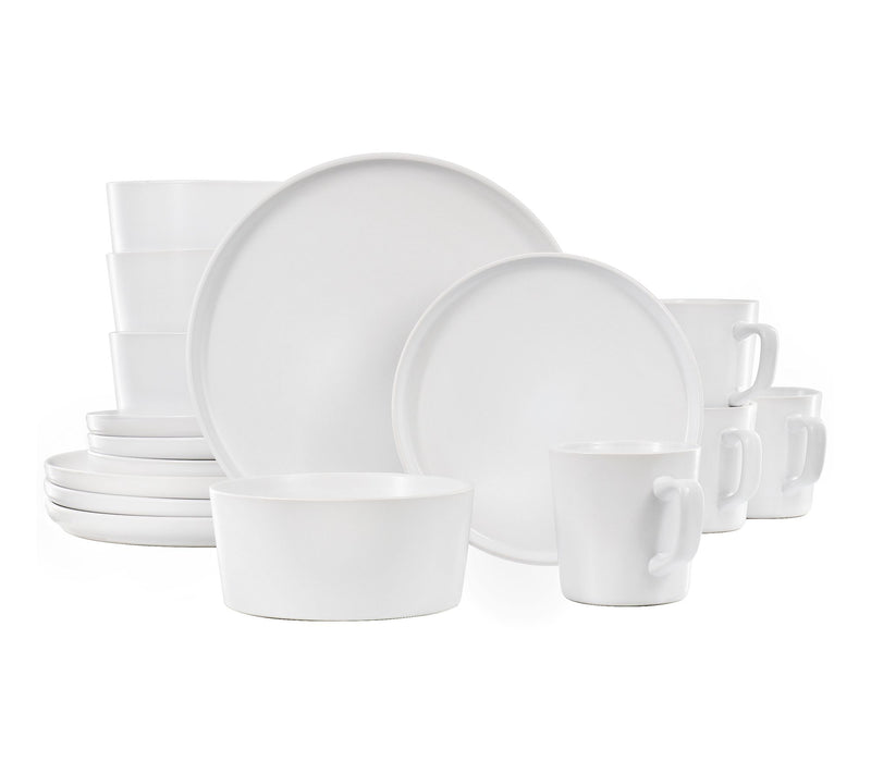 Elama Luxmatte White 16 Piece Dinnerware Set — Main view