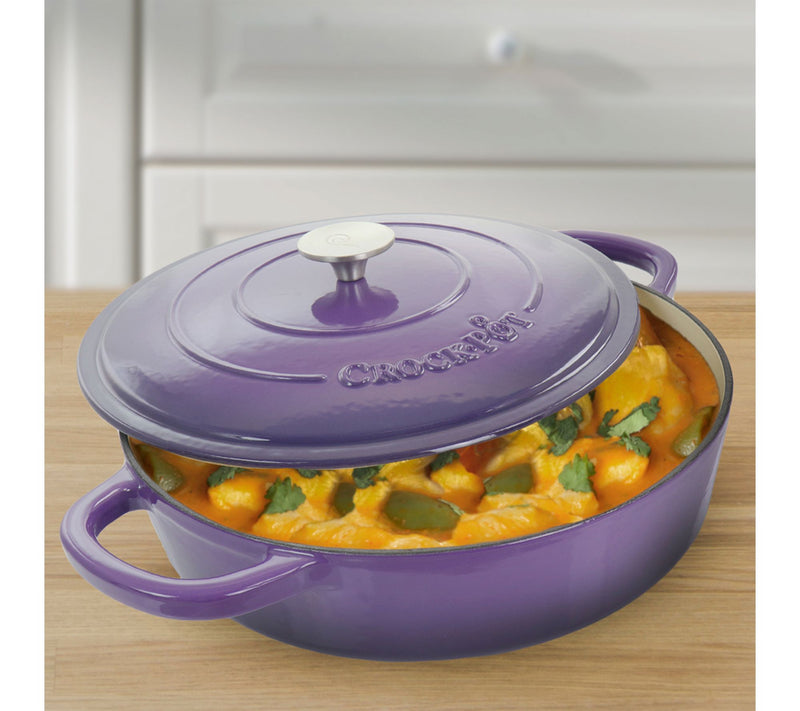 Crock-Pot Artisan 2pc 5qt Enameled  Braiser with Lid Lavender — View 7