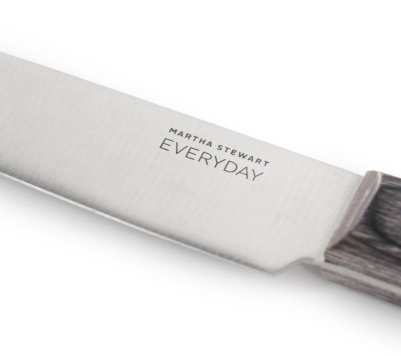 Martha Stewart 5in Utility Knife in Dark Gray with Wood Handle — View 3