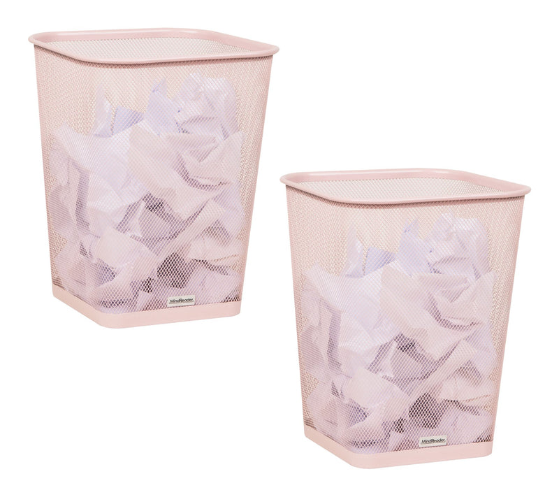 Mind Reader Set of 2 Mesh Trash CanSquare Wastebasket — View 10