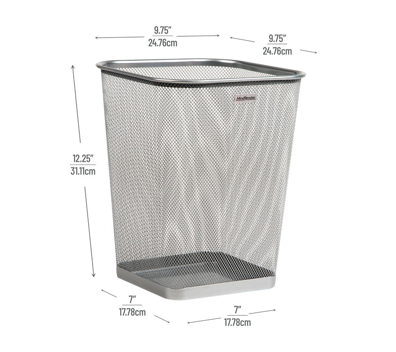 Mind Reader Set of 2 Mesh Trash CanSquare Wastebasket — View 3
