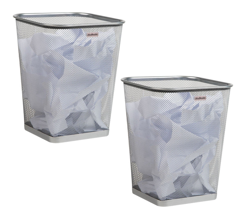 Mind Reader Set of 2 Mesh Trash CanSquare Wastebasket — Main view