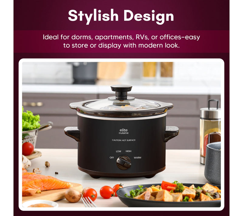 Elite Cuisine 1.5Qt. Mini Slow Cooker — View 5