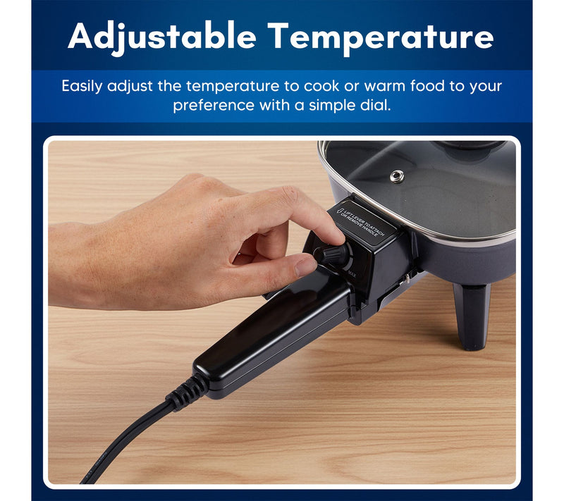 Elite Cuisine 7" Portable Electric Skillet, Remvable Handle — View 4