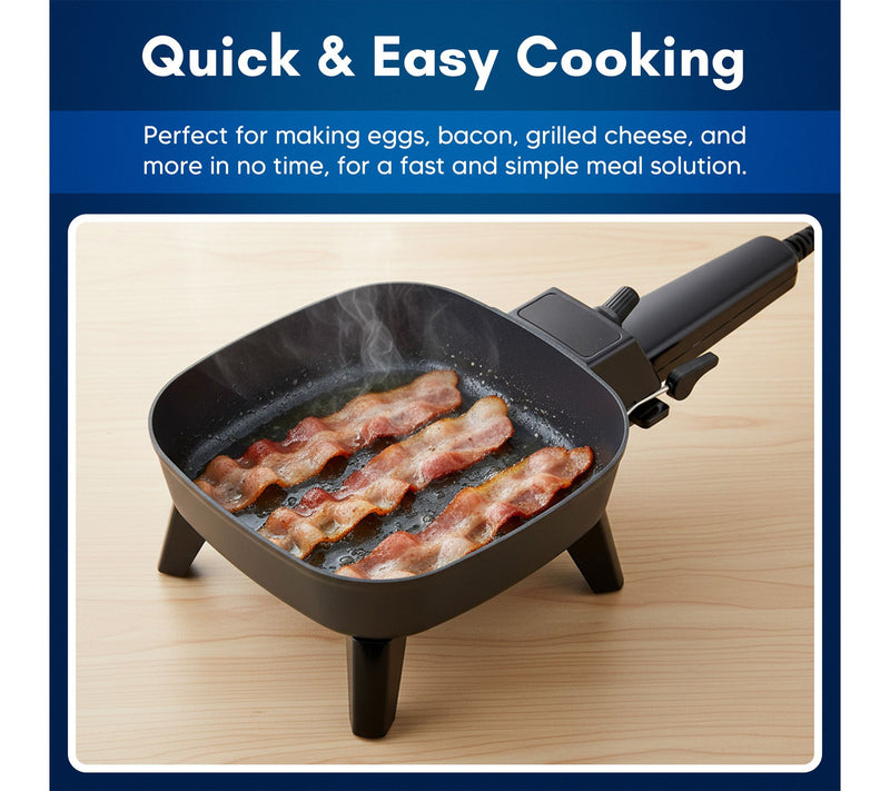 Elite Cuisine 7" Portable Electric Skillet, Remvable Handle — View 2