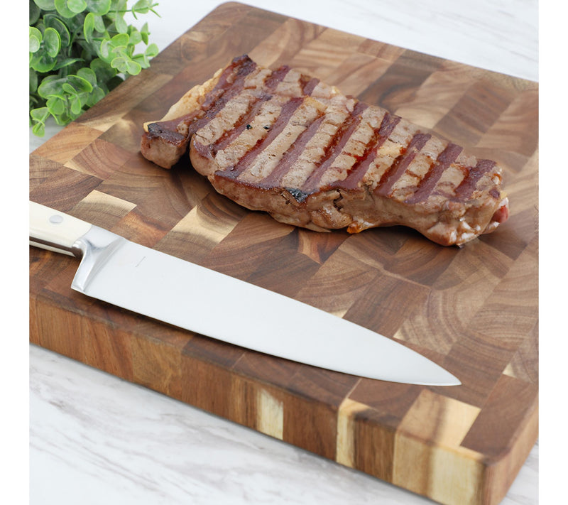 MegaChef 13.75in Square Acacia Wood Cutting Butcher Board — View 6