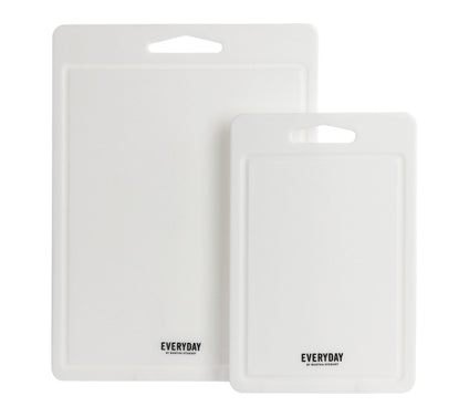 Martha Stewart Fayer 2pc 16in and 12in CuttingBoard Set White