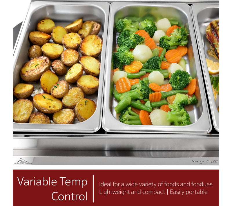 MegaChef 4 Section Buffet Server & Food Warmer — View 5