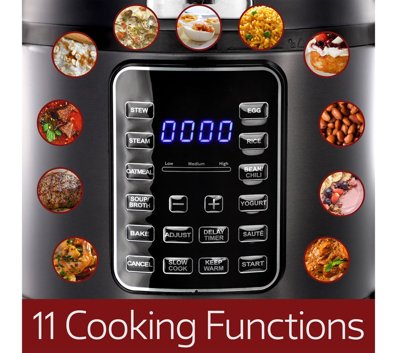 MegaChef 6 Quart 11-in-1 Electric Pressure Cooker — View 4