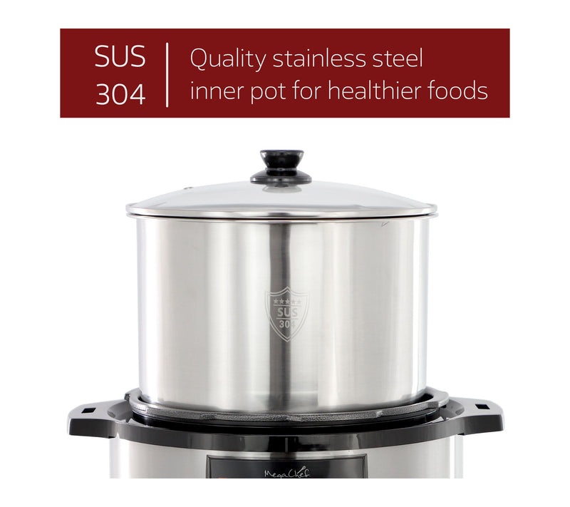Megachef 12 Quart Steel Digital Pressure Cooker — View 6