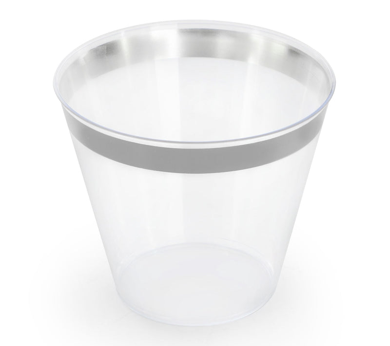 Elama 600 Pc Disposable Dinnerware Set for 100in White Silver — View 4