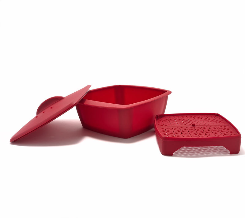 Avobagel Silicone Square Baker w/ Silicone Lid & Steamer Insert — View 8