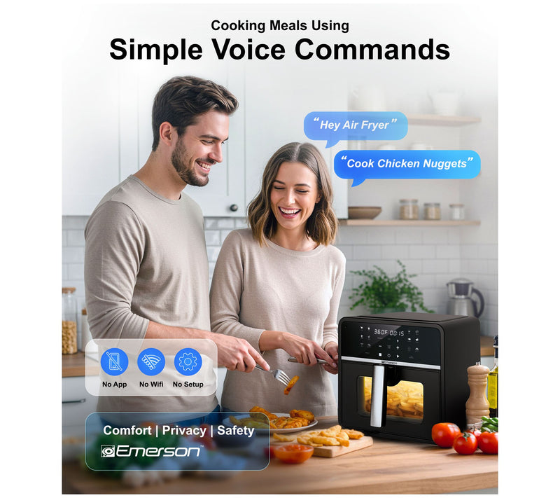 Emerson SmartVoice 10QT Air Fryer, 1000+ VoiceCommands No APP — View 3