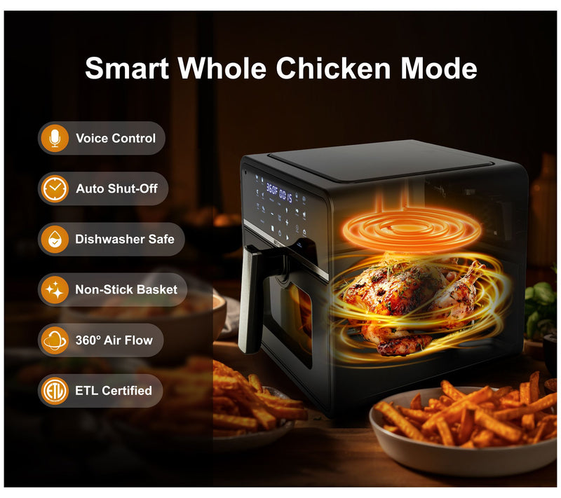 Emerson SmartVoice 10QT Air Fryer, 1000+ VoiceCommands No APP — View 6