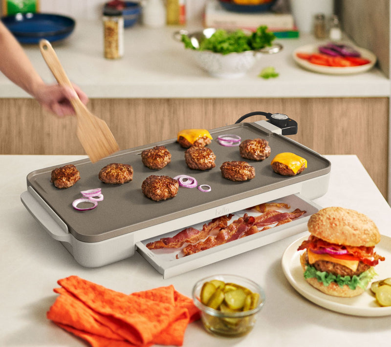 Bella 10"x20" Griddle with Warming Tray — View 6