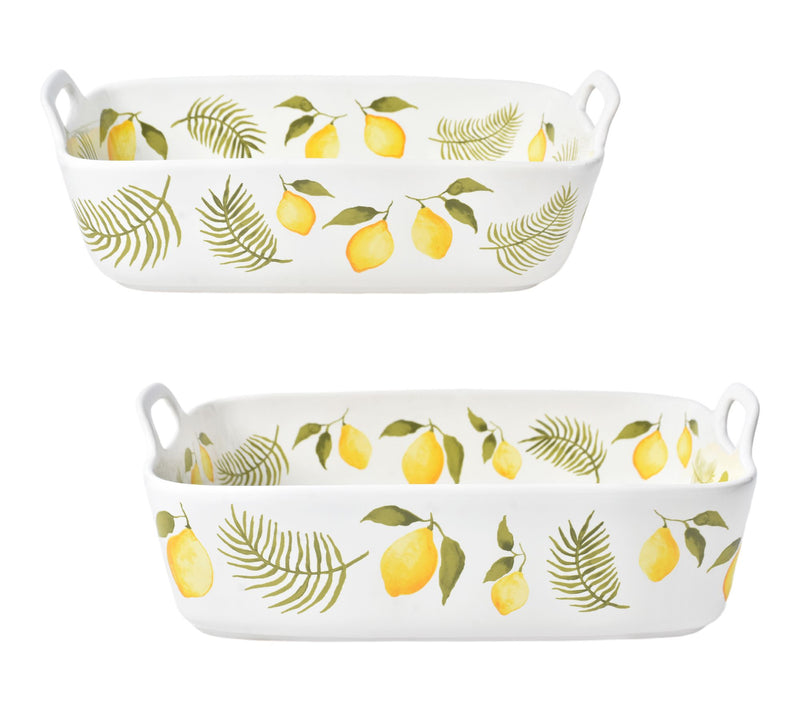 Temp-tations Set of (2) 11"x7" & 13"x9" Nesting Bakers w/ Handles — View 12