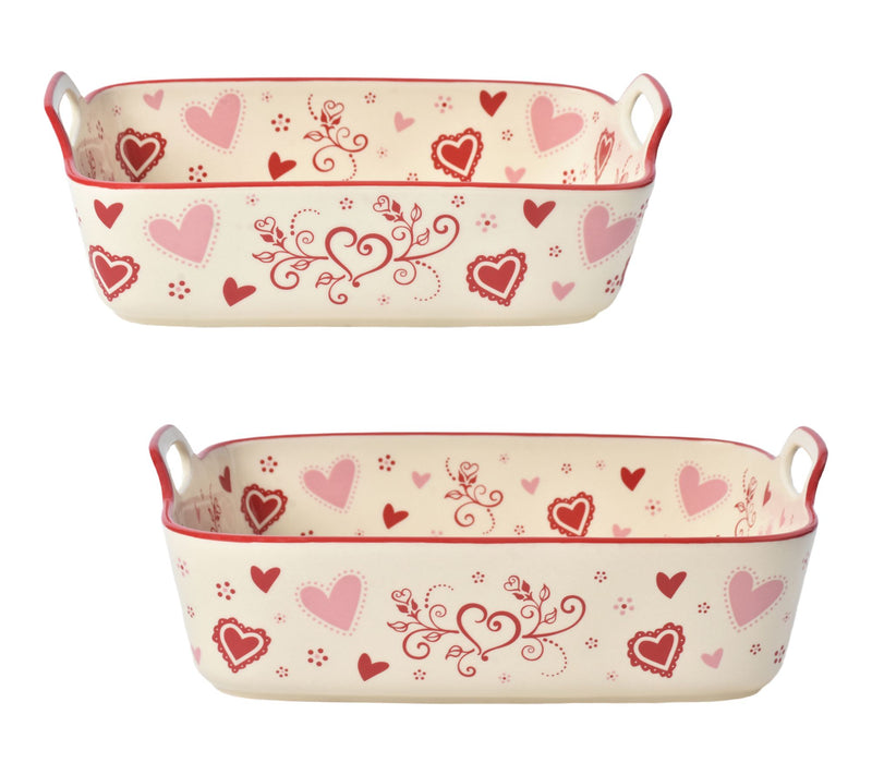 Temp-tations Set of (2) 11"x7" & 13"x9" Nesting Bakers w/ Handles — View 13