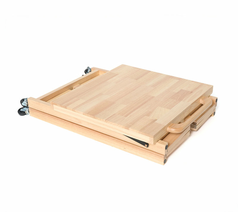 Cella Collapsible Rolling Wood Kitchen Cart — View 4
