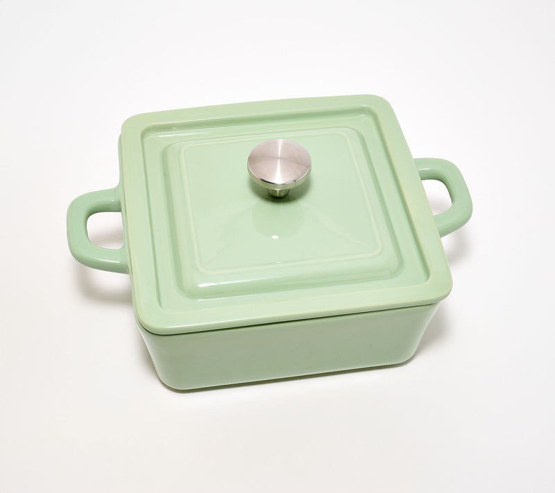 Technique 8"x8" Enameled Stoneware Baker w/ Lid — View 9