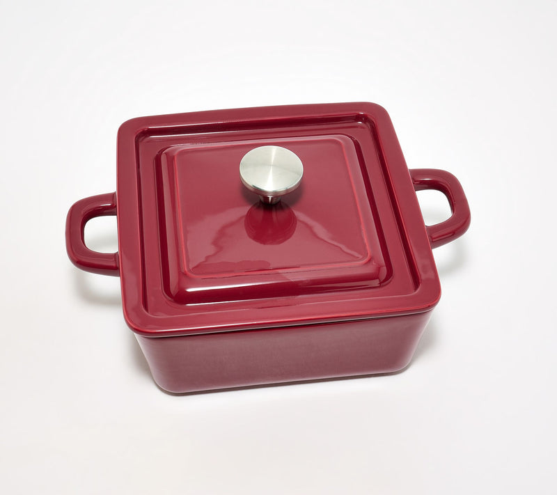 Technique 8"x8" Enameled Stoneware Baker w/ Lid — View 10