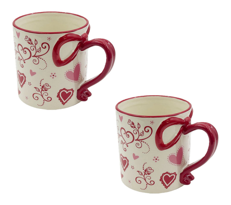 Temp-tations Set of (2) 16-oz Mugs with Figural Bow Handles — View 6