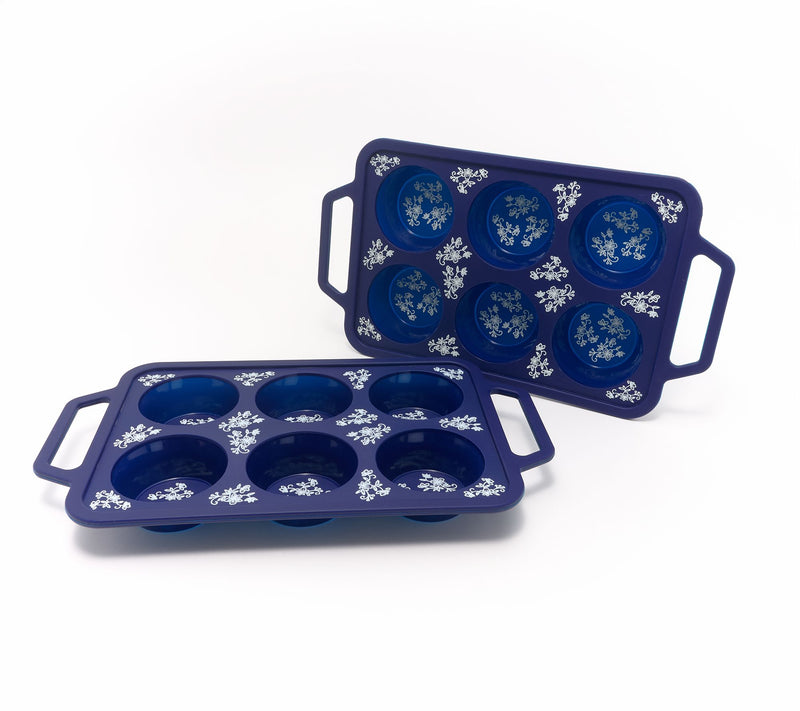 Temp-tations Set of (2) 6-cup Silicone Muffin Pans — View 5