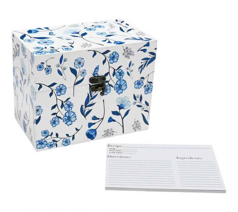 Temp-tations Nostalgic Wood Recipe Box w/ 10 Recipe Cards — View 9