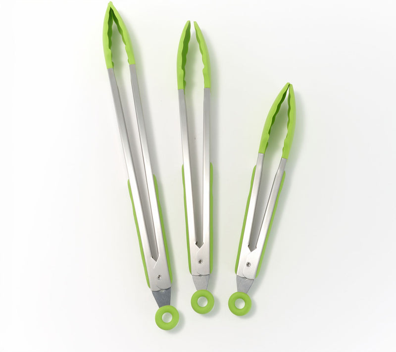 Prepology 3-Piece Stainless Steel & Silicone Locking Tongs — View 9