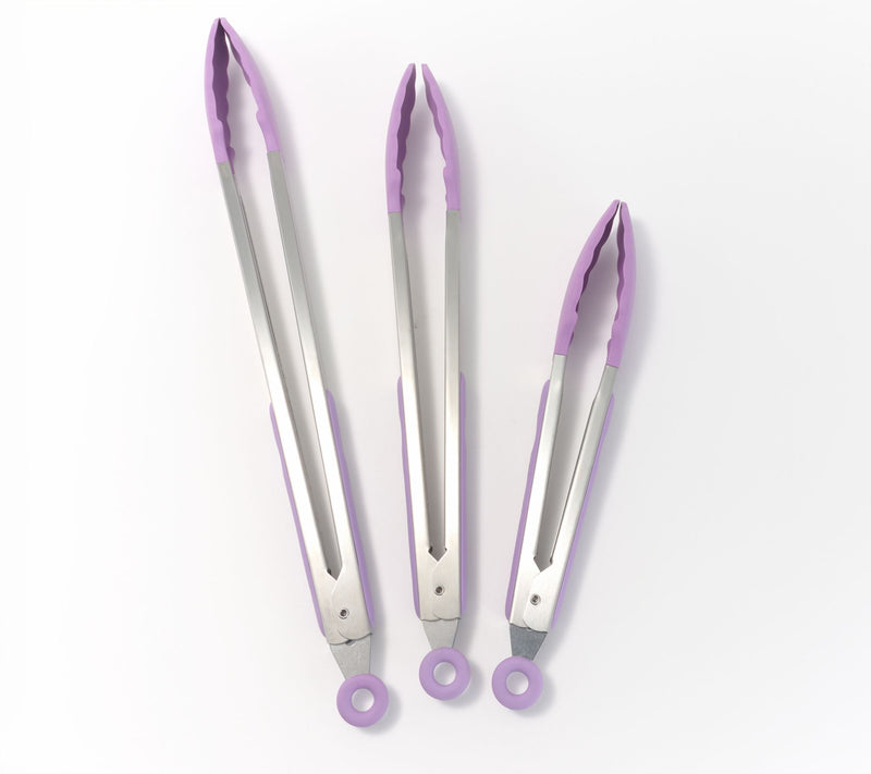 Prepology 3-Piece Stainless Steel & Silicone Locking Tongs — View 10