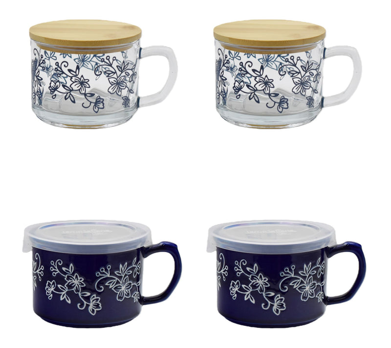 Temp-tations Set of 4 Ceramic and Glass Seal the Meal Mug Set — Main view