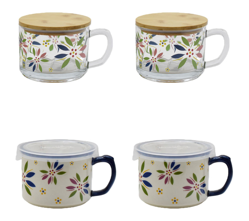 Temp-tations Set of 4 Ceramic and Glass Seal the Meal Mug Set — View 14